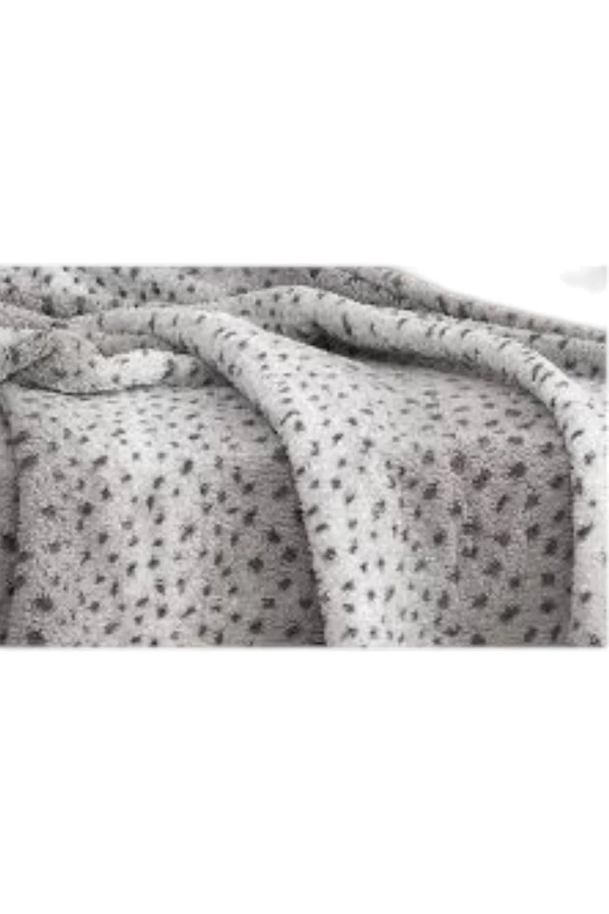 Jill Martin  60" x 70" Reversible Sherpa Printed Throw Snow Leopard